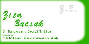 zita bacsak business card